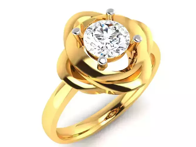 Women solitaire ring 3dm render detail 