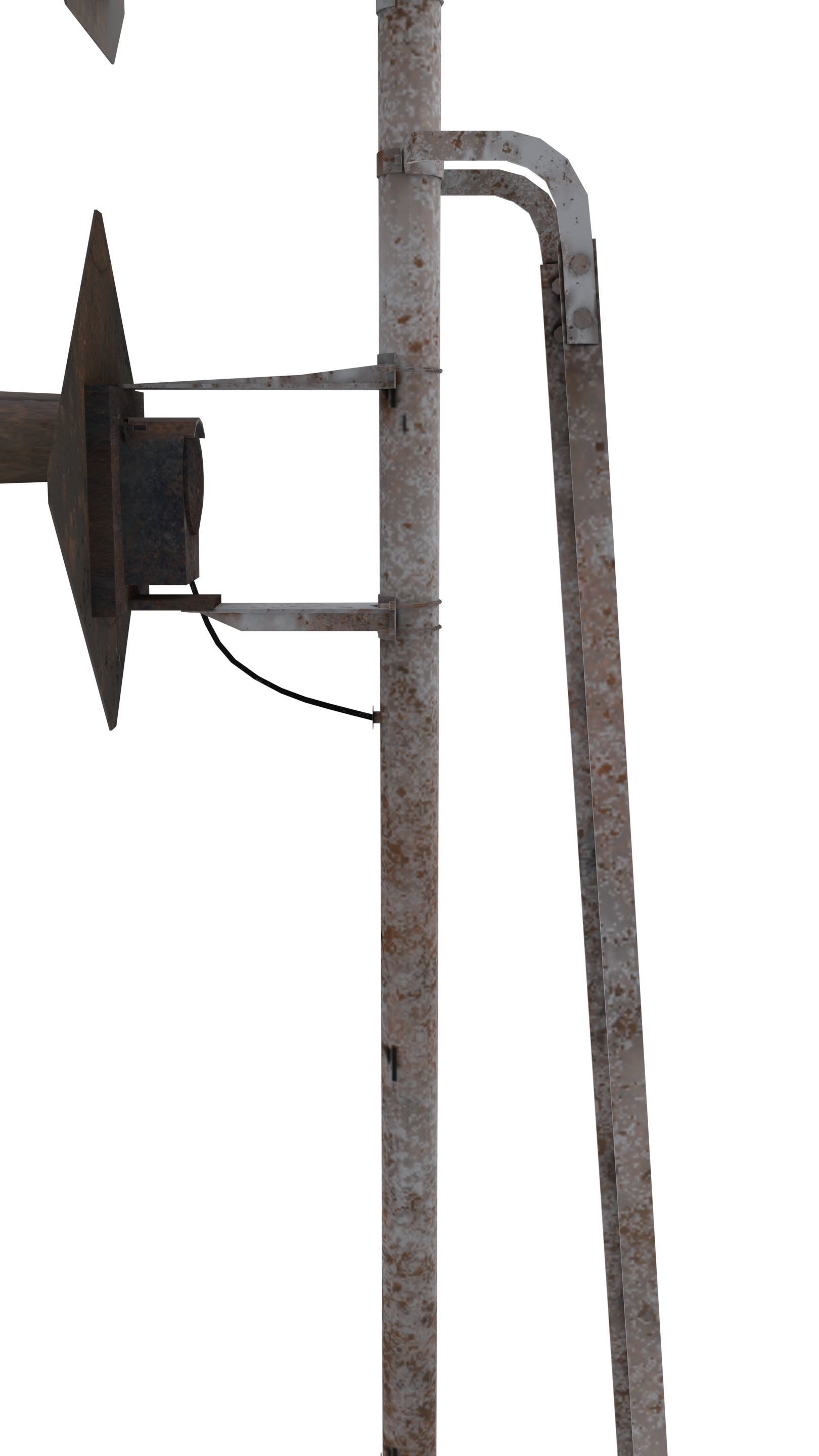 Train Traffic Light Weathered 15 3D model_4