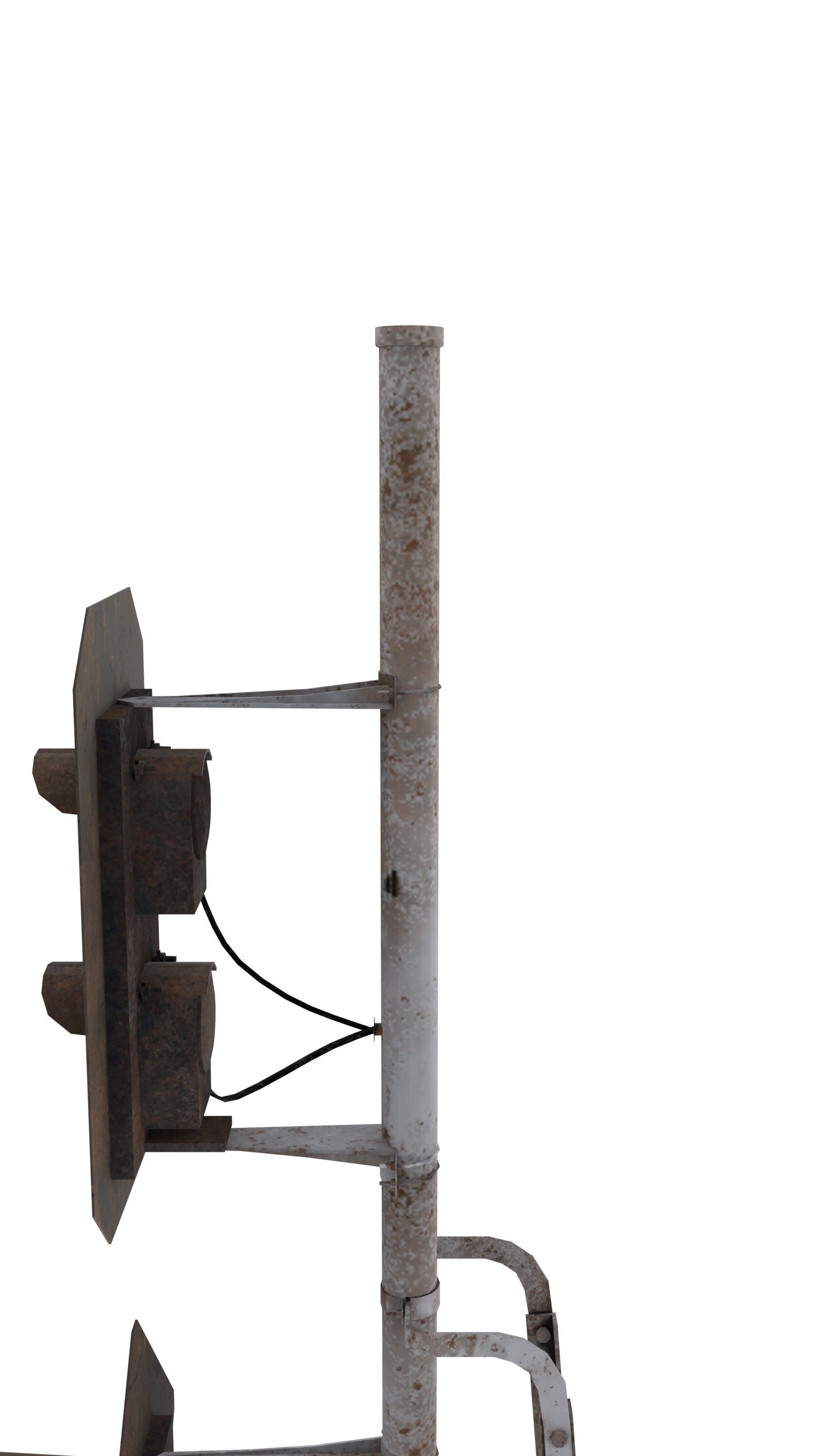 Train Traffic Light Weathered 15 3D model_5