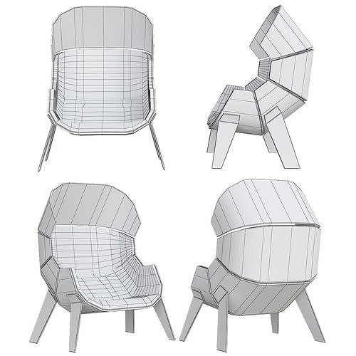Hideaway Chair 3d model Low-poly 3D model 2