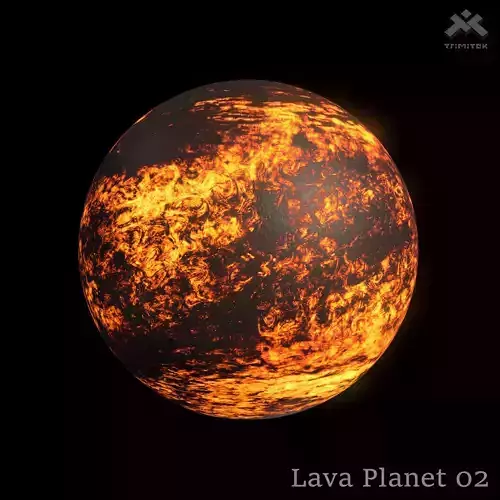 Lava Planet 02 - 8k PBR Low-poly 3D model