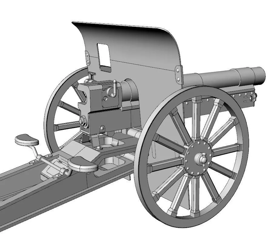 CANNON FELDKANONE 7 5cm 3D model