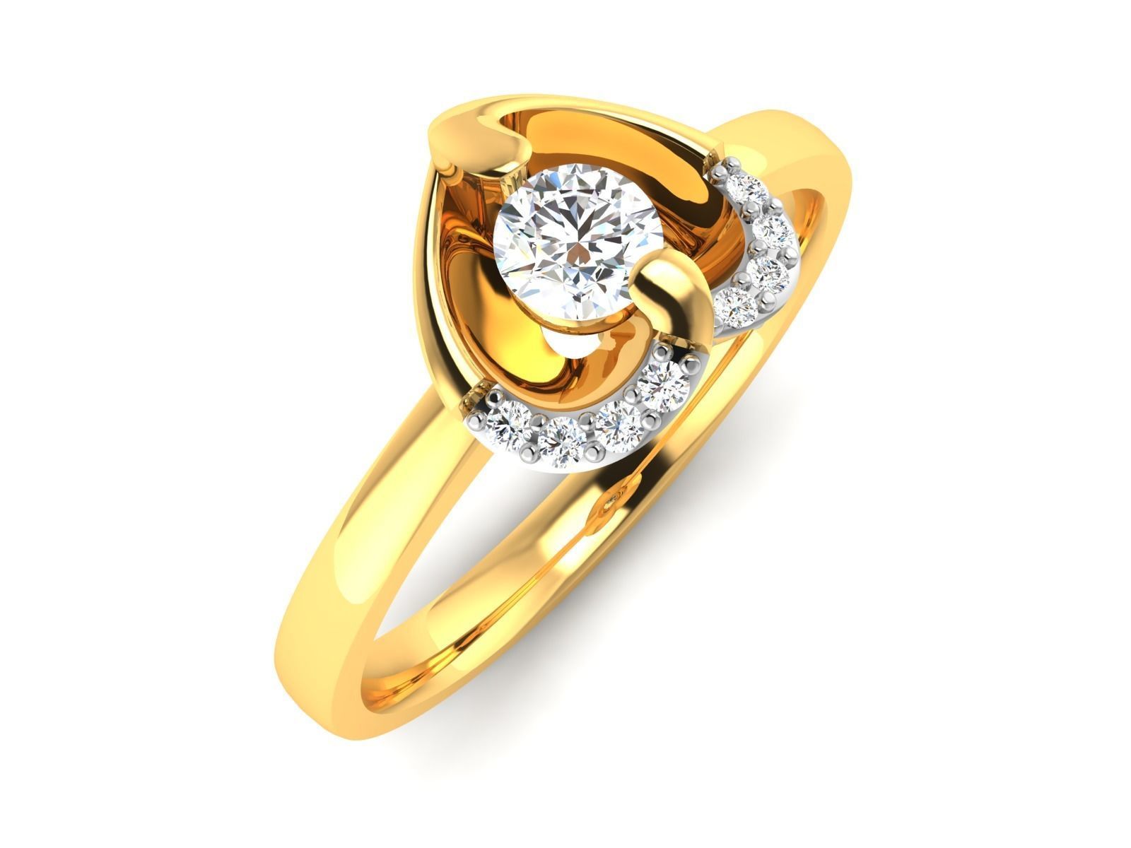 Women solitaire ring 3dm render detail  3D print model_1