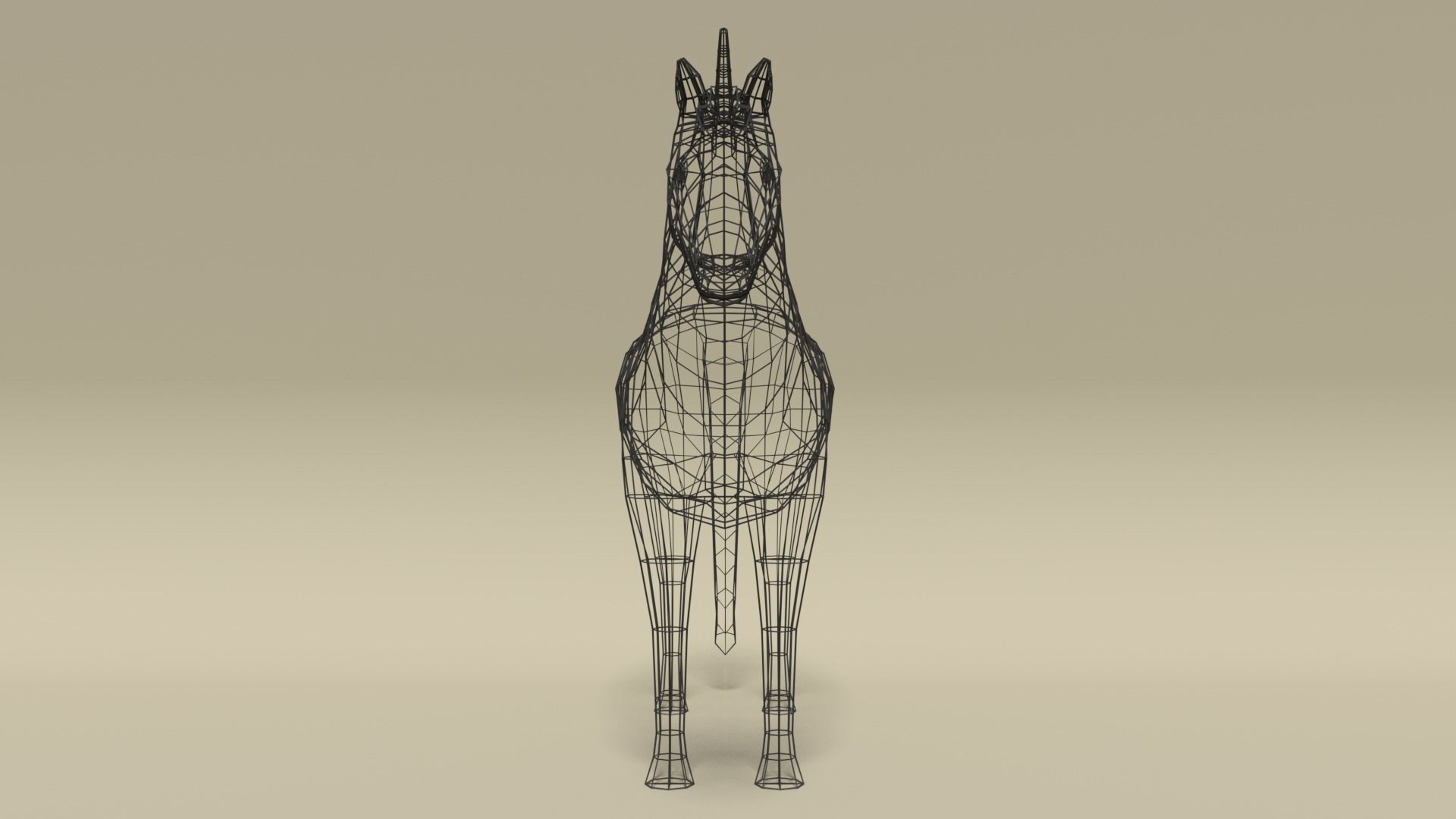 Low Poly Cartoon Unicorn Low-poly 3D model_12