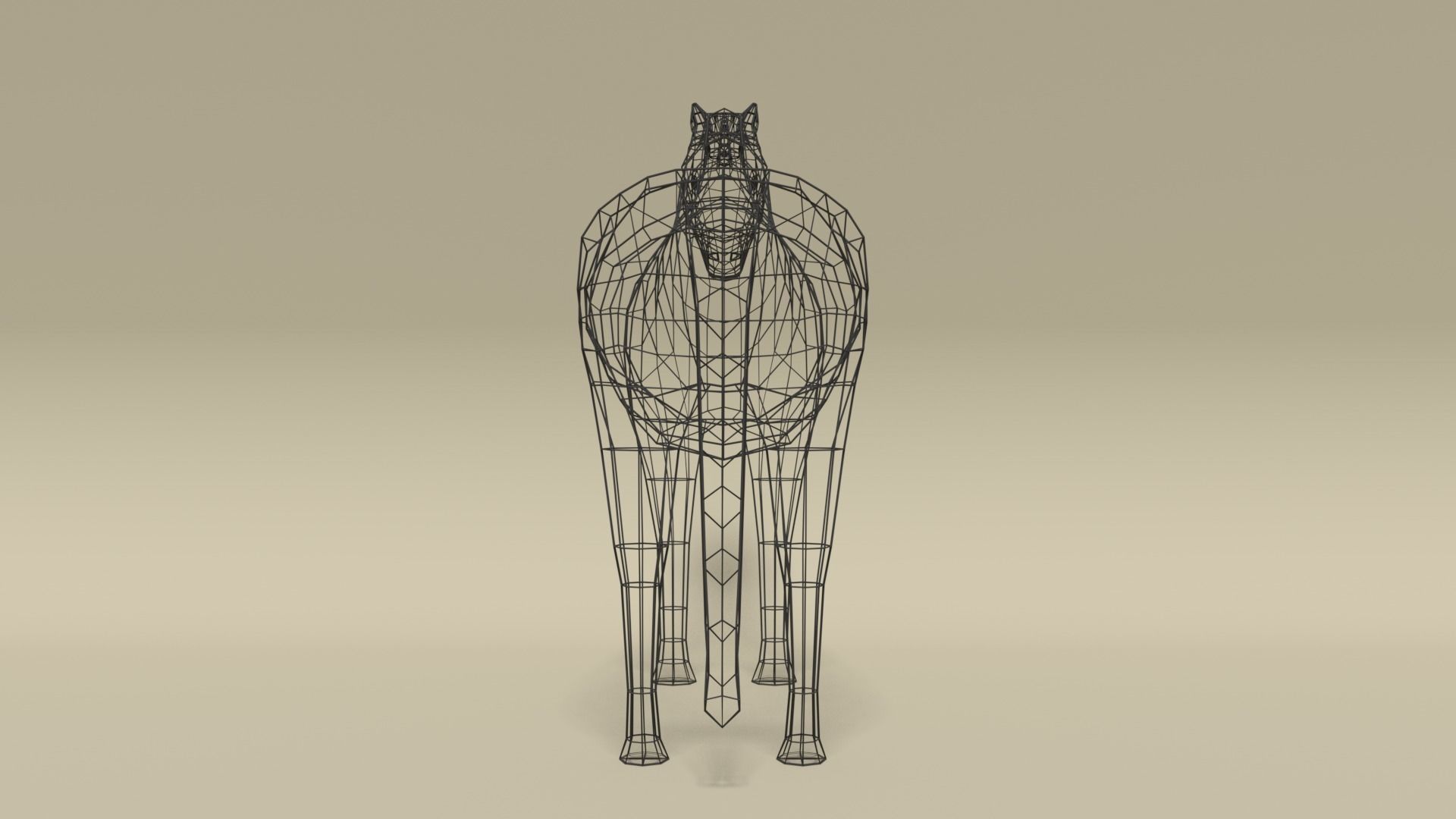 Low Poly Cartoon Unicorn Low-poly 3D model_15