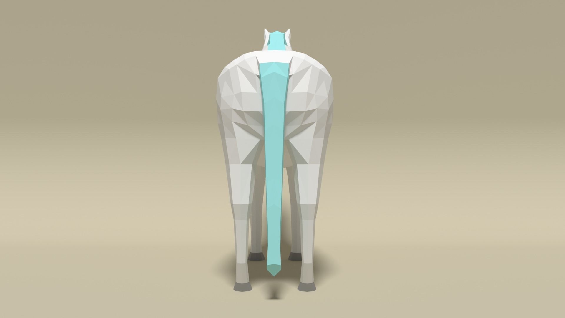 Low Poly Cartoon Unicorn Low-poly 3D model_7