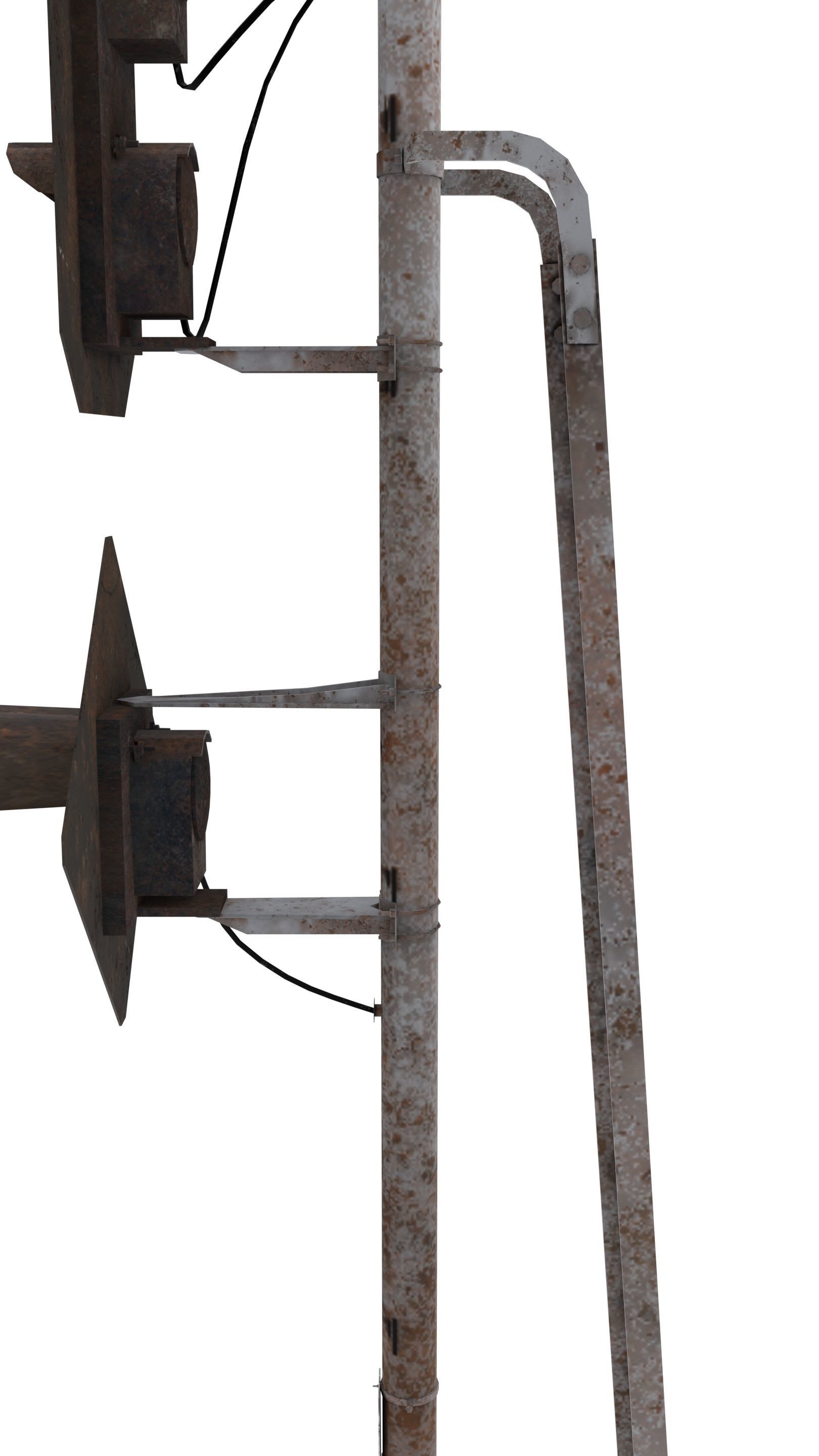 Train Traffic Light Weathered 19 3D model_4