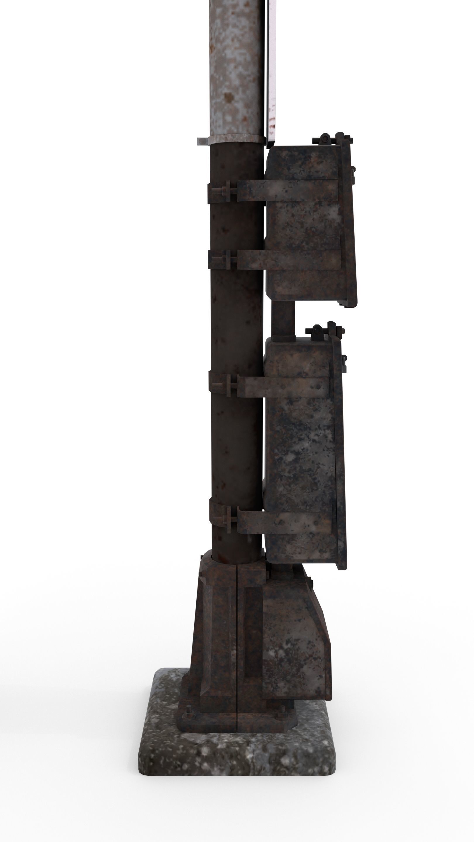 Train Traffic Light Weathered 19 3D model_3