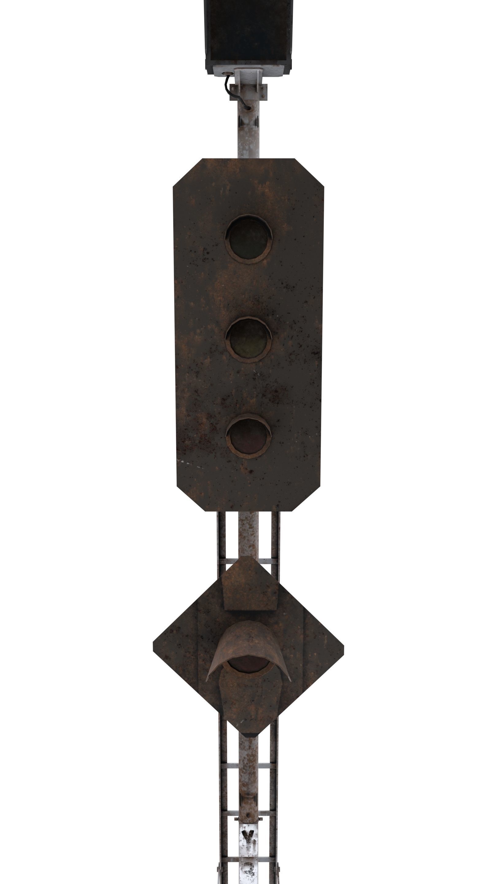 Train Traffic Light Weathered 19 3D model_7