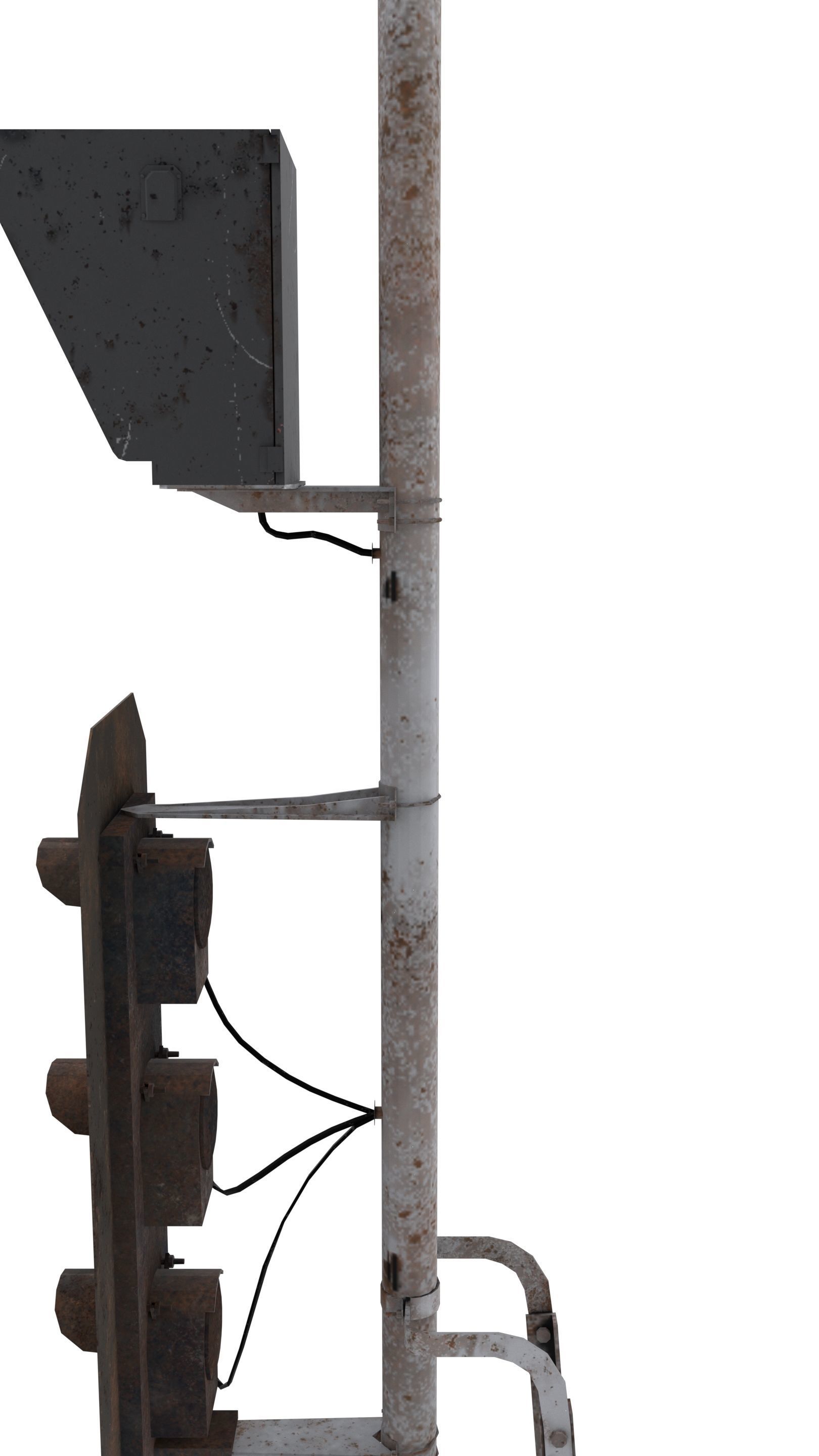 Train Traffic Light Weathered 19 3D model_5