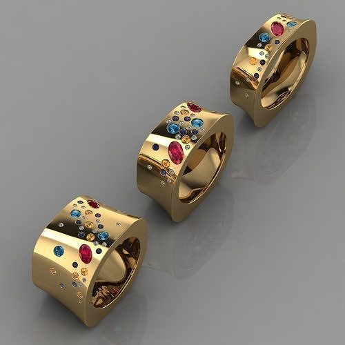 GC GOLD TW0078- Diamond ring 3D print model