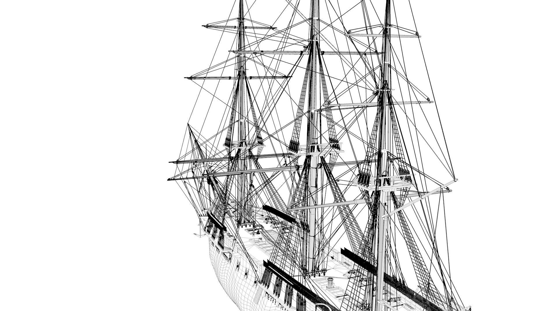Ship USS Constitution 3D model_7