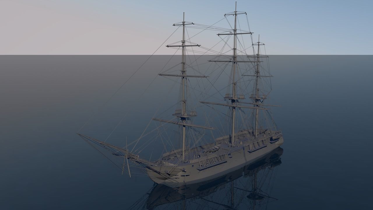 Ship USS Constitution 3D model_1