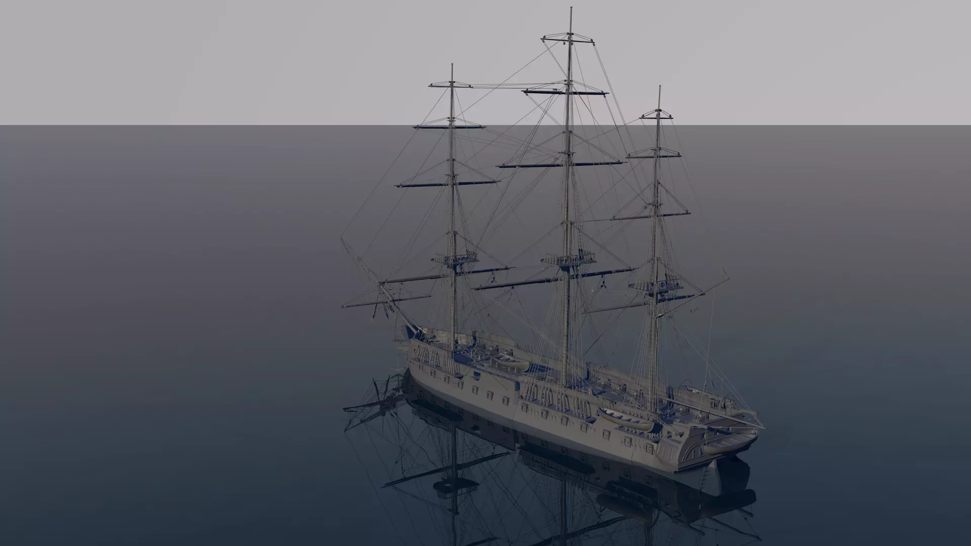 Ship USS Constitution 3D model_0