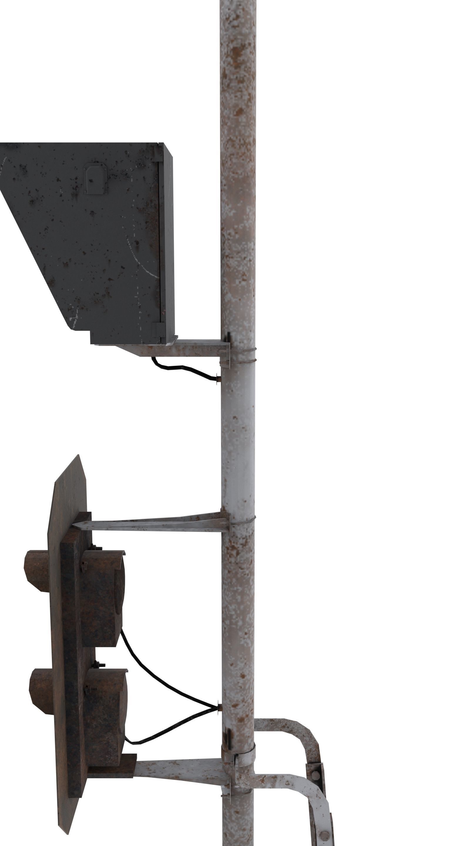 Train Traffic Light Weathered 20 3D model_5