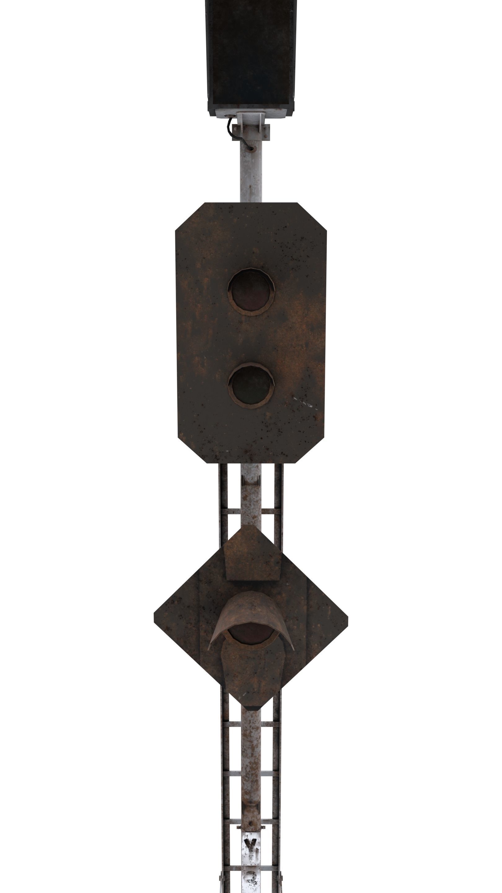 Train Traffic Light Weathered 20 3D model_7