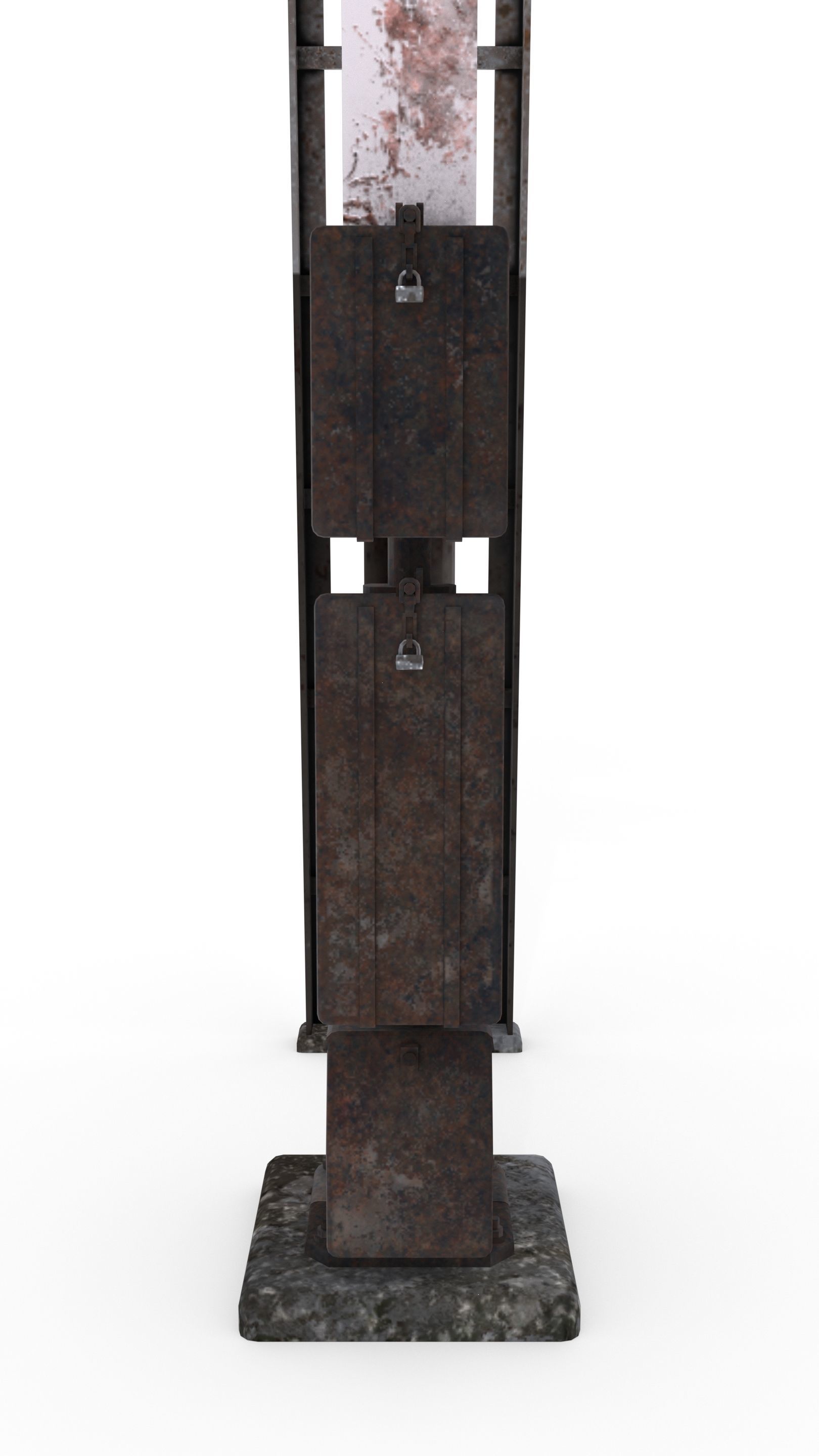 Train Traffic Light Weathered 20 3D model_6