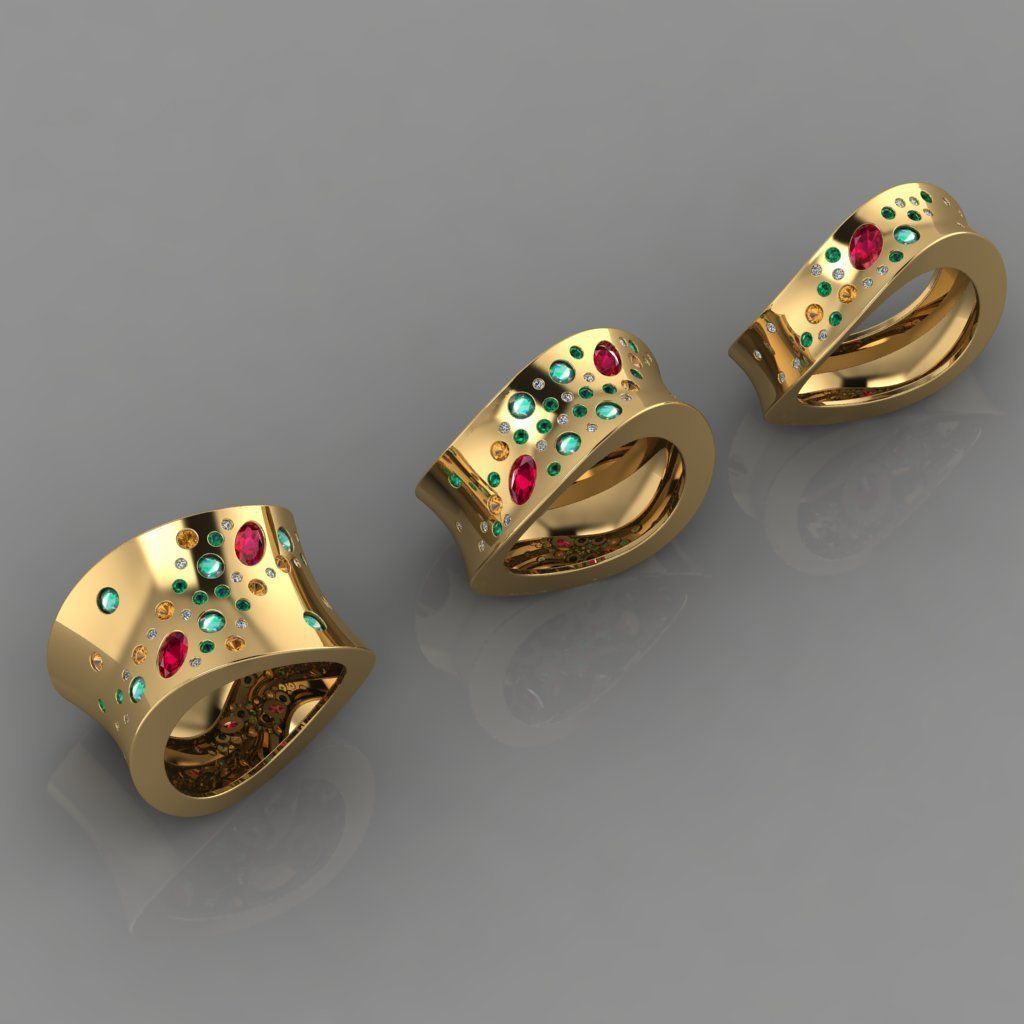 GC GOLD TW0079- Diamond ring 3D print model_2