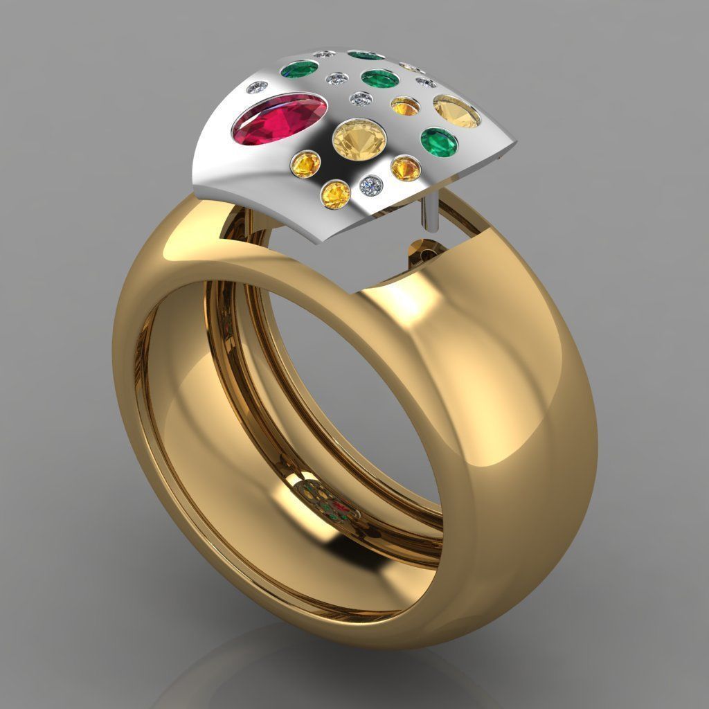 GC GOLD TW0080- Diamond ring 3D print model_4