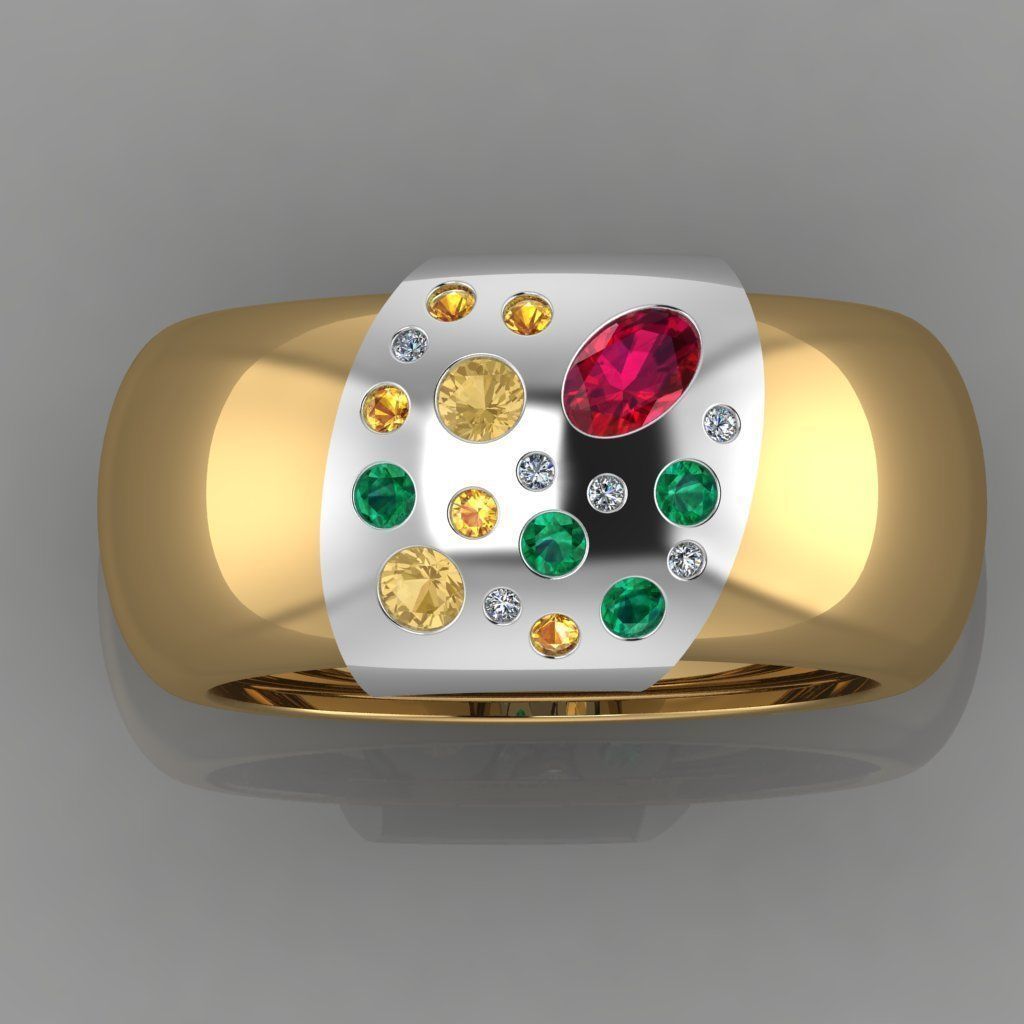 GC GOLD TW0080- Diamond ring 3D print model_3