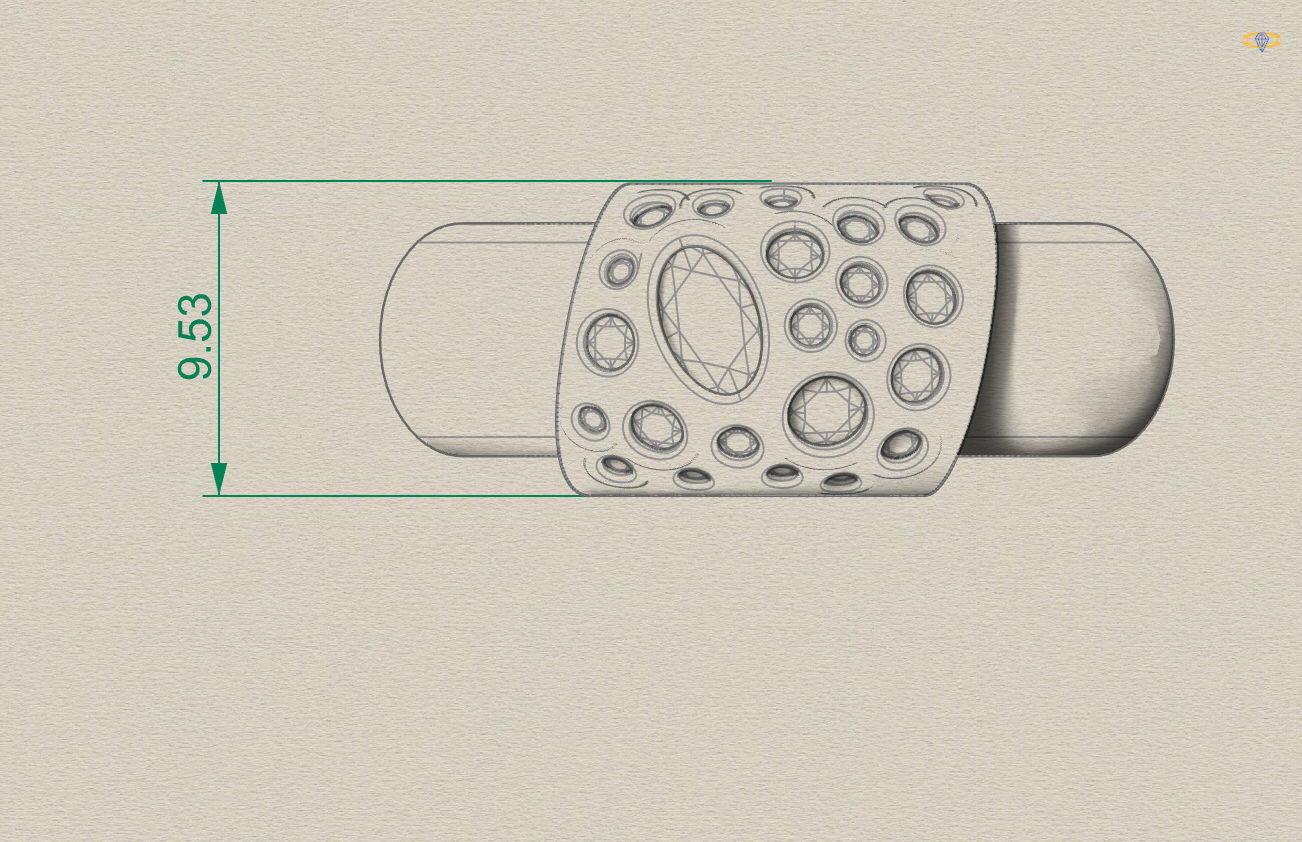 GC GOLD TW0081- Diamond ring 3D print model_2