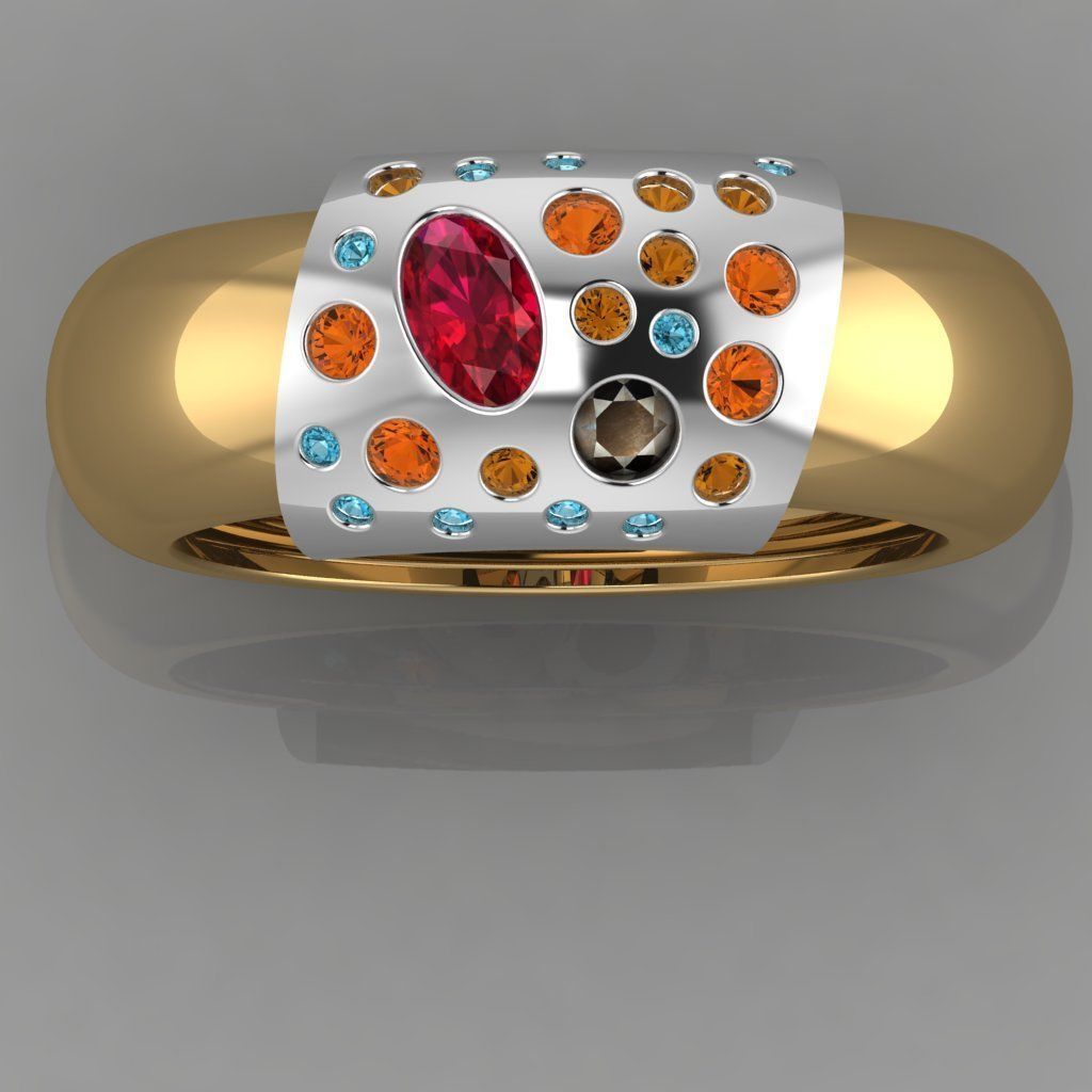 GC GOLD TW0081- Diamond ring 3D print model_1