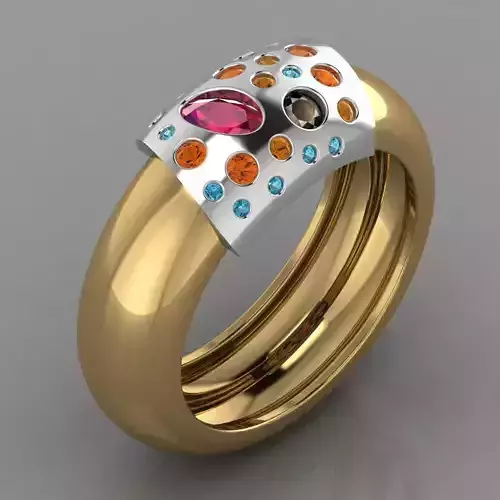 GC GOLD TW0081- Diamond ring 3D print model