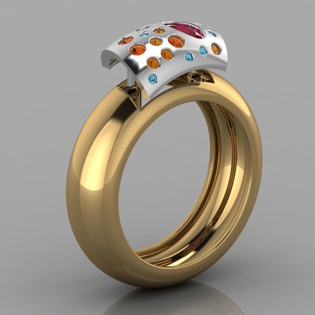 GC GOLD TW0081- Diamond ring 3D print model_4