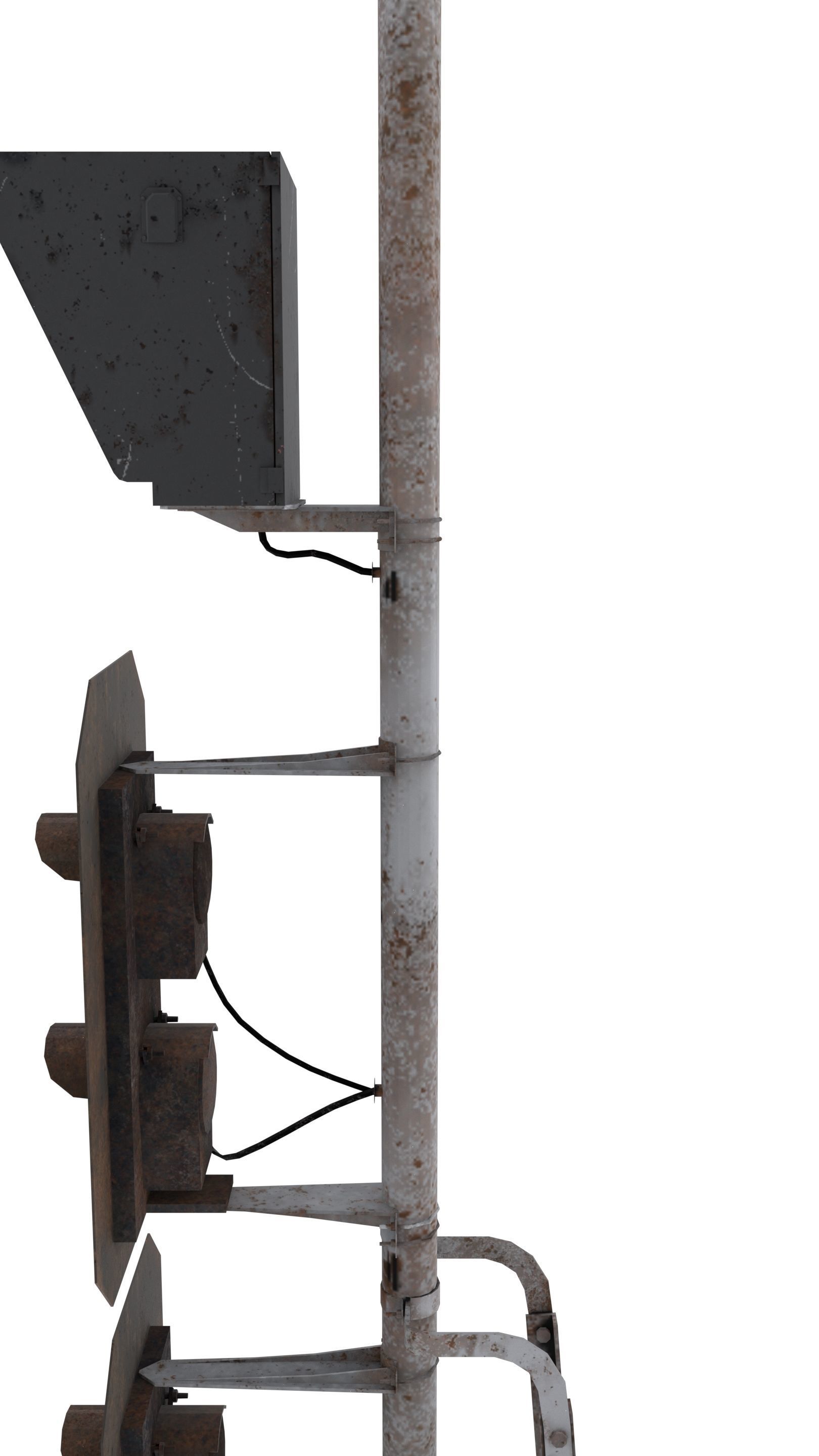 Train Traffic Light Weathered 21 3D model_5