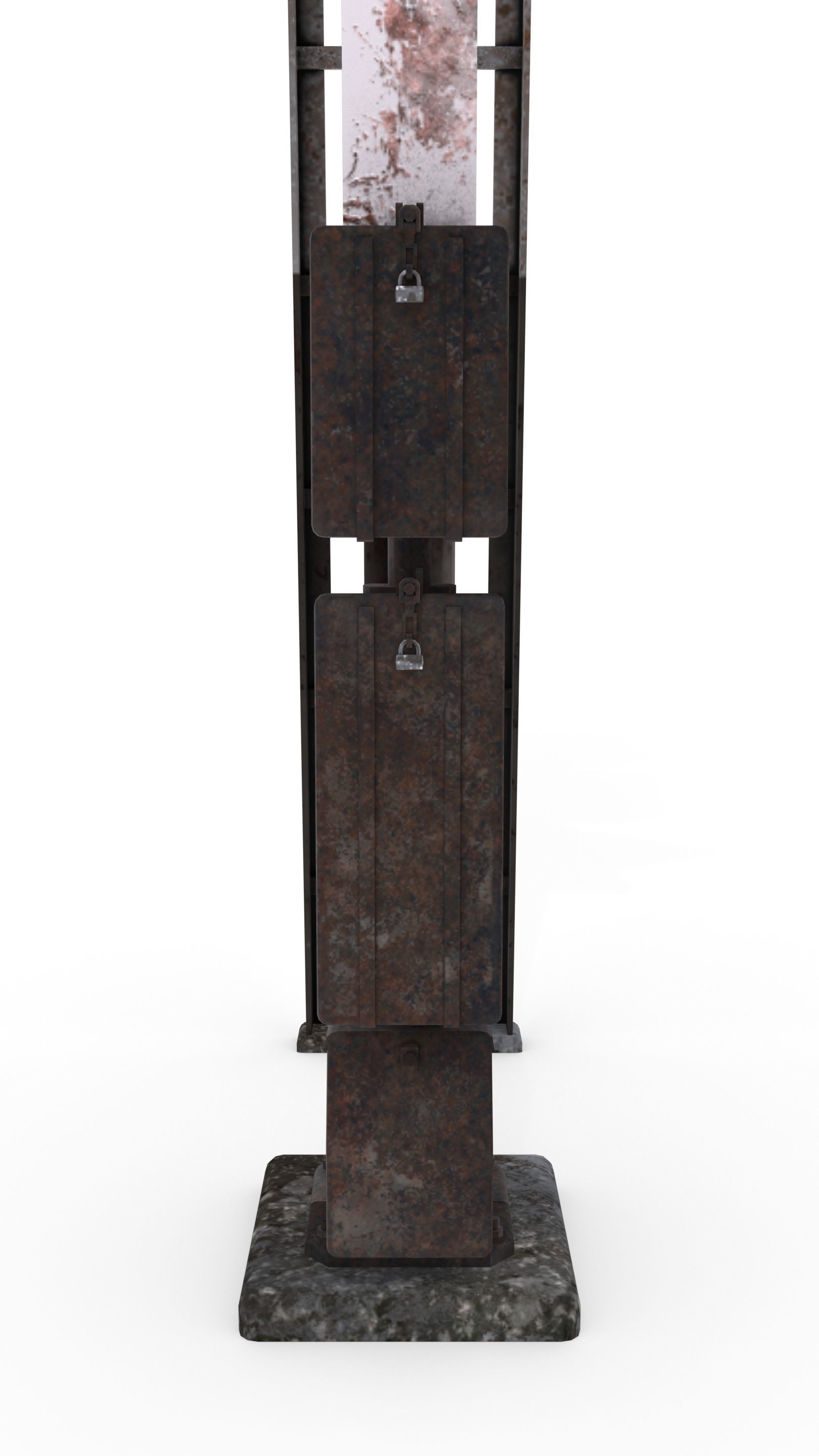 Train Traffic Light Weathered 21 3D model_6