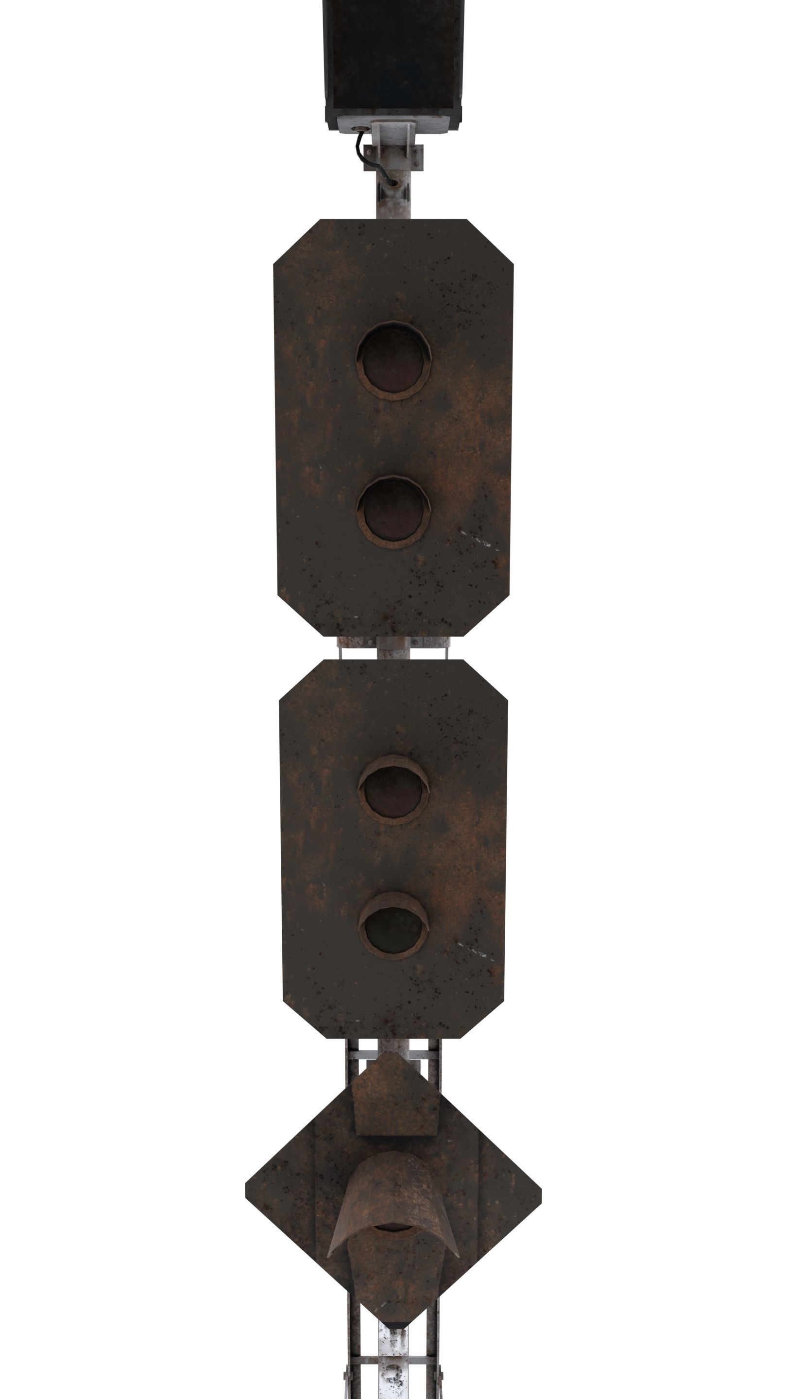 Train Traffic Light Weathered 21 3D model_7