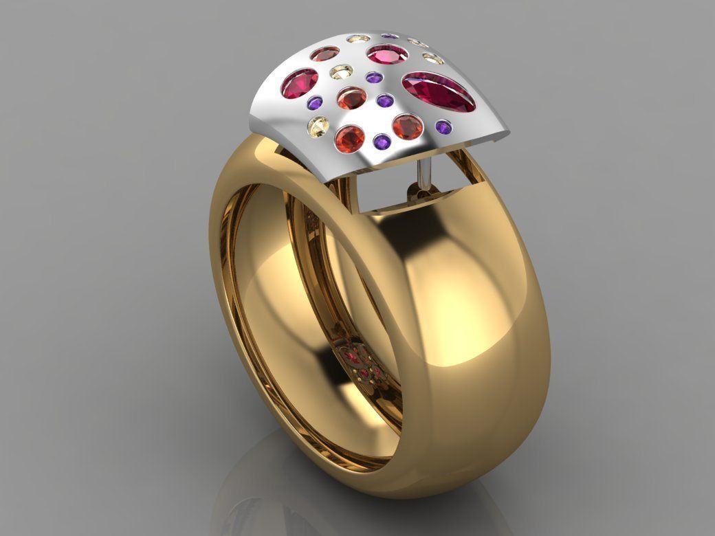 GC GOLD TW0082- Diamond ring  3D print model_3
