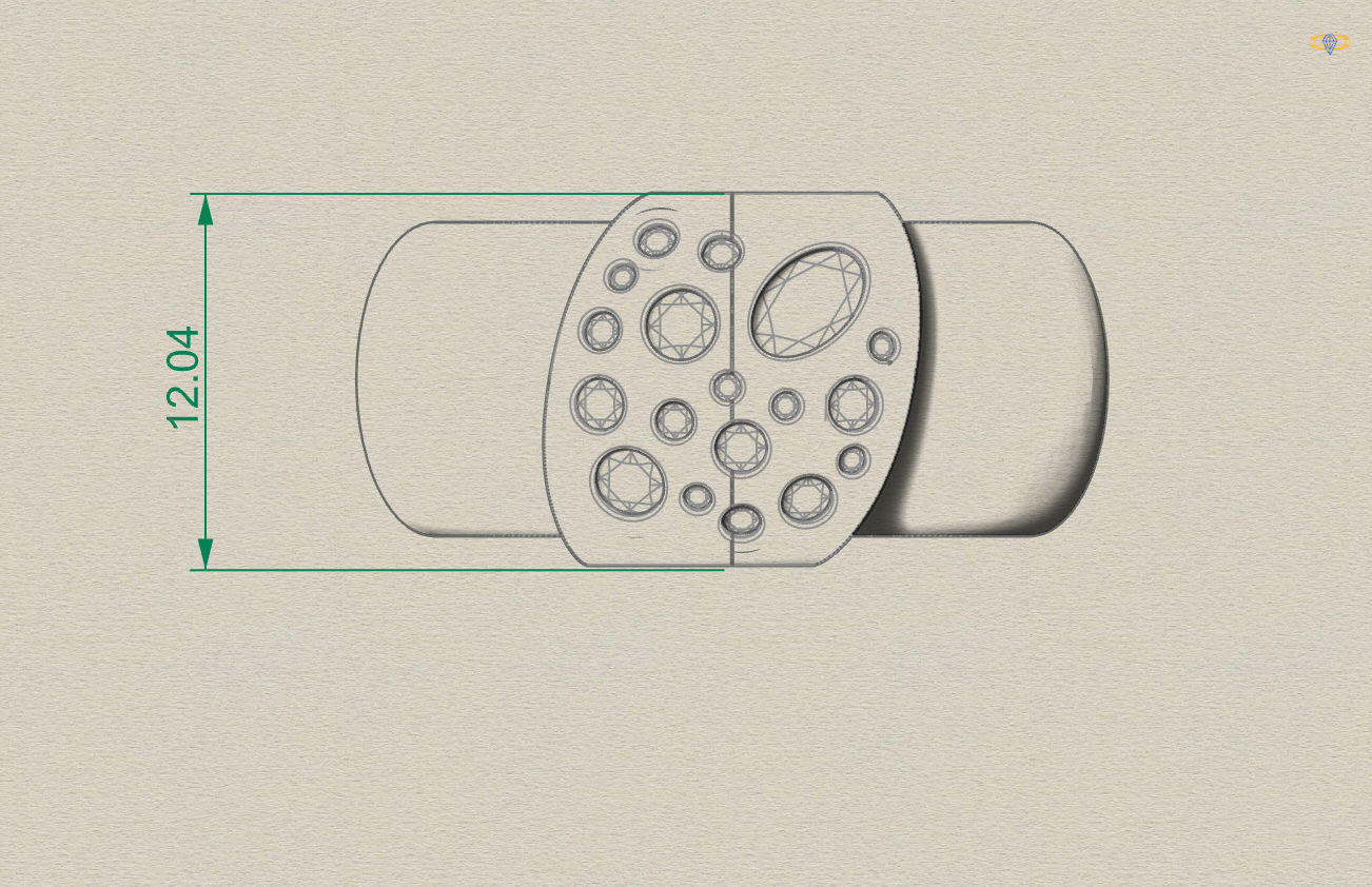 GC GOLD TW0082- Diamond ring  3D print model_1