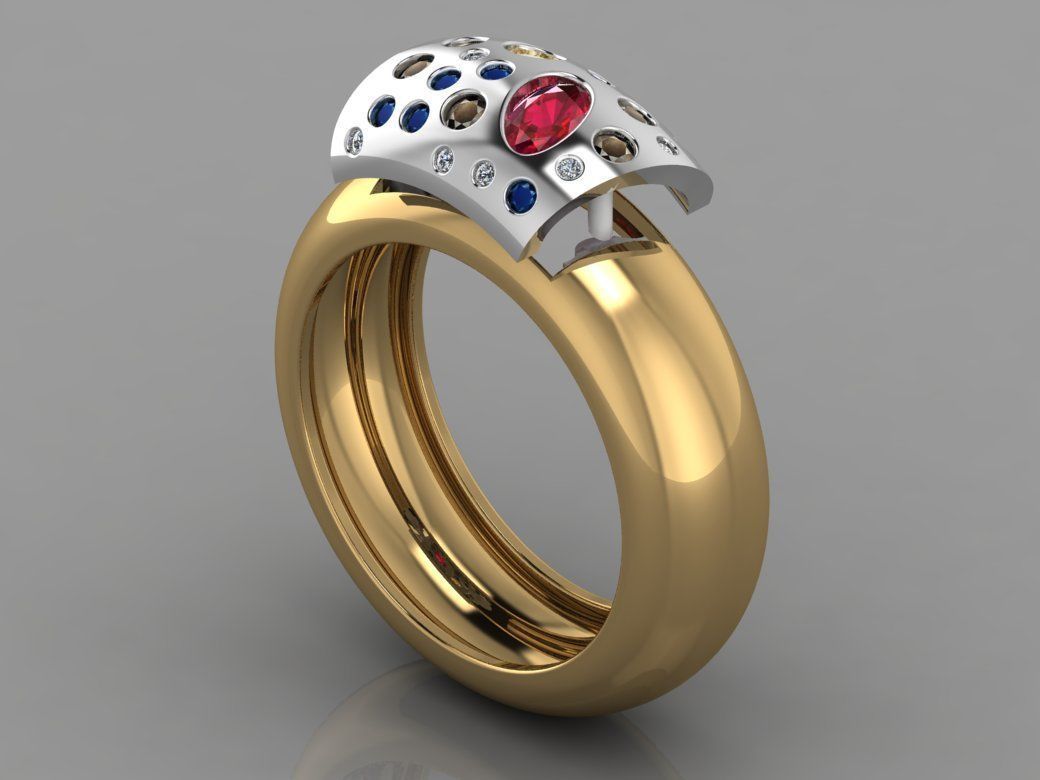 GC GOLD TW0083- Diamond ring  3D print model_3