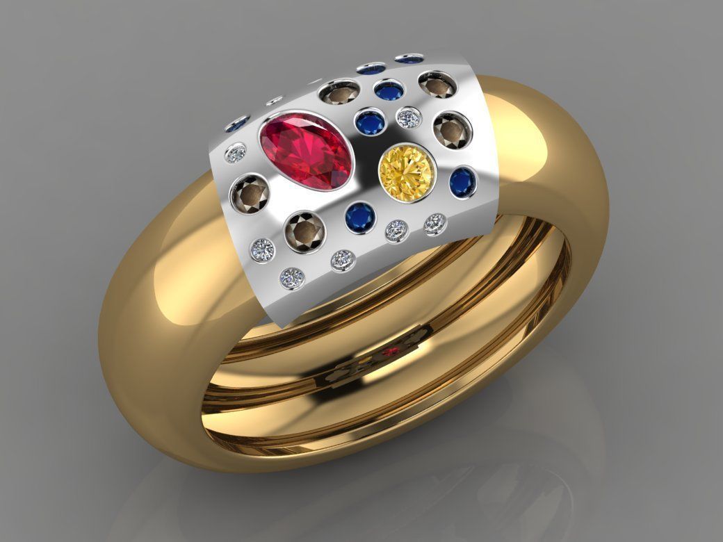GC GOLD TW0083- Diamond ring  3D print model_1