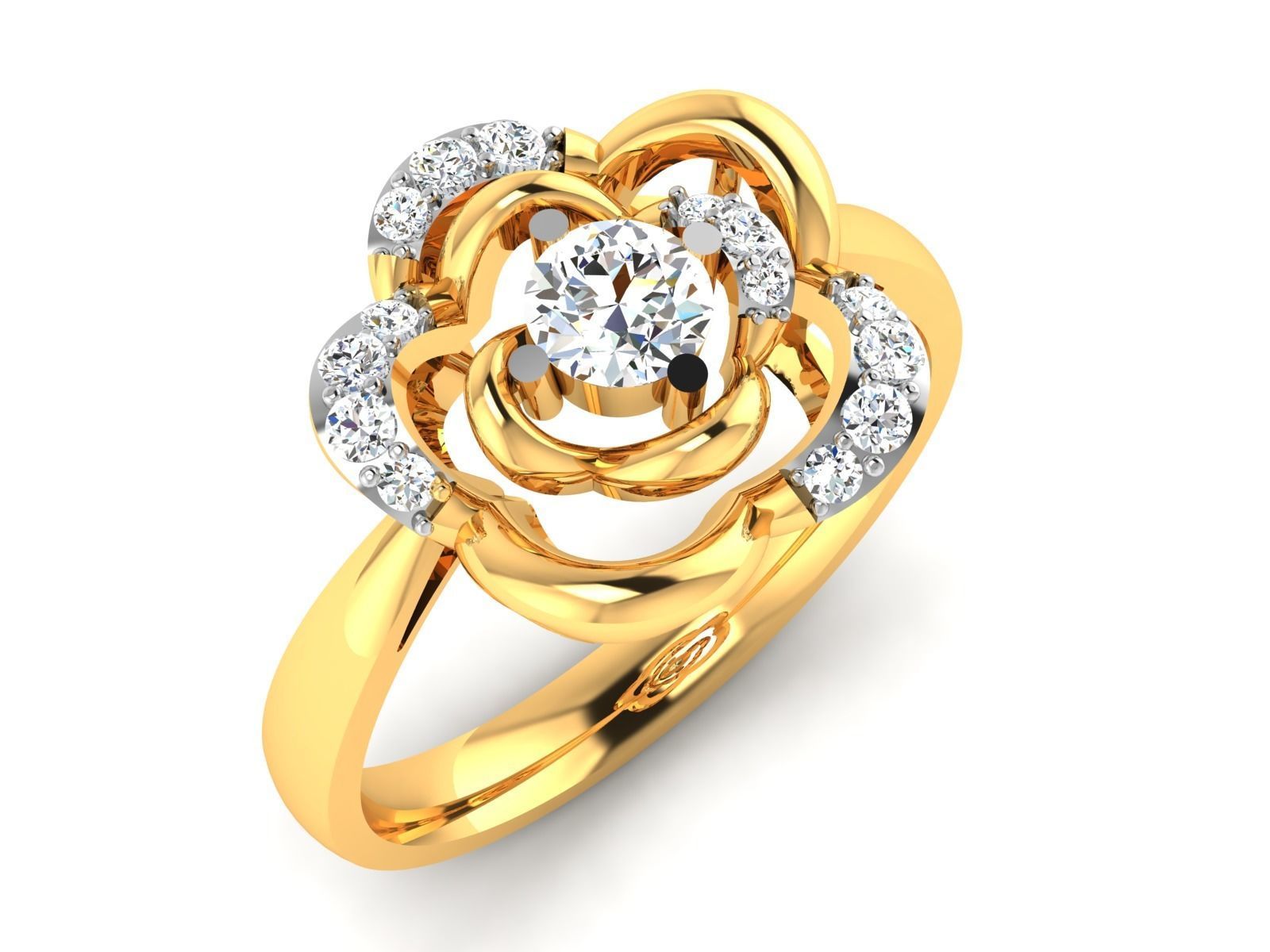 Women solitaire ring 3dm render detail  3D print model_1