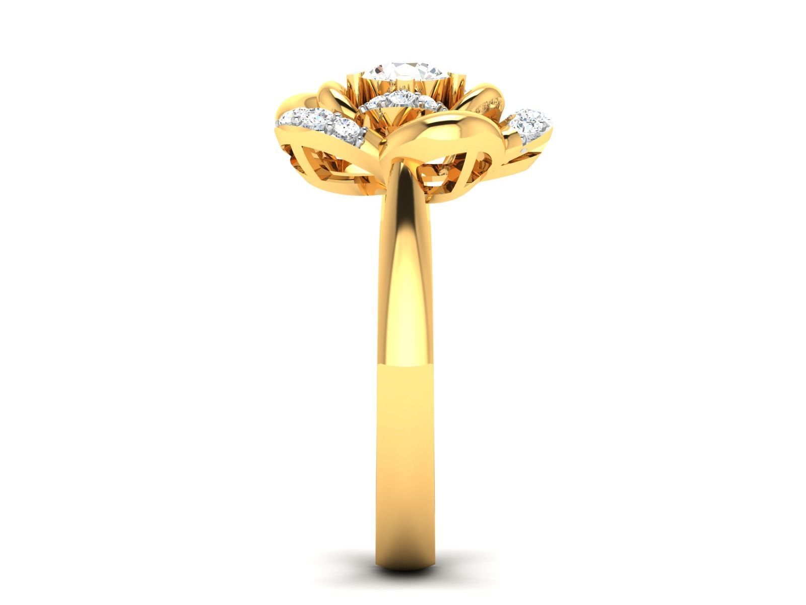 Women solitaire ring 3dm render detail  3D print model_5