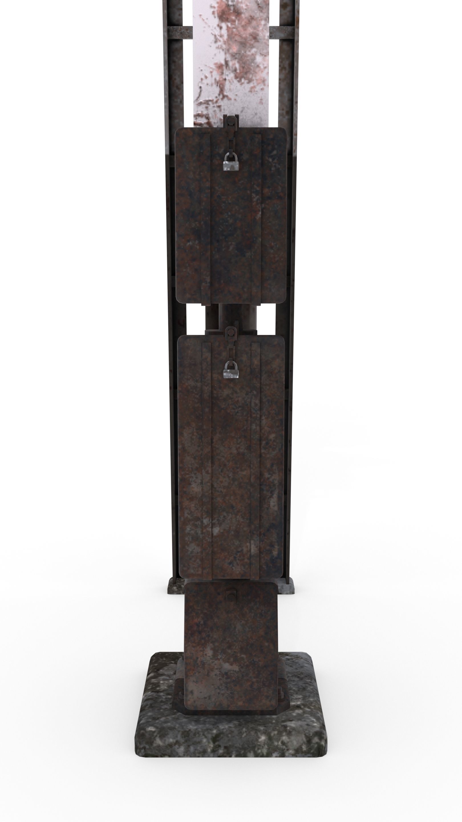 Train Traffic Light Weathered 22 3D model_6