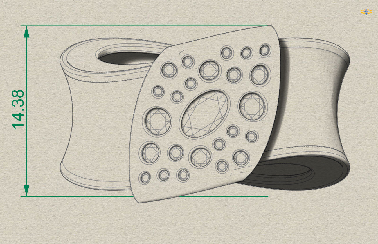 GC GOLD TW0084- Diamond ring 3D print model_1