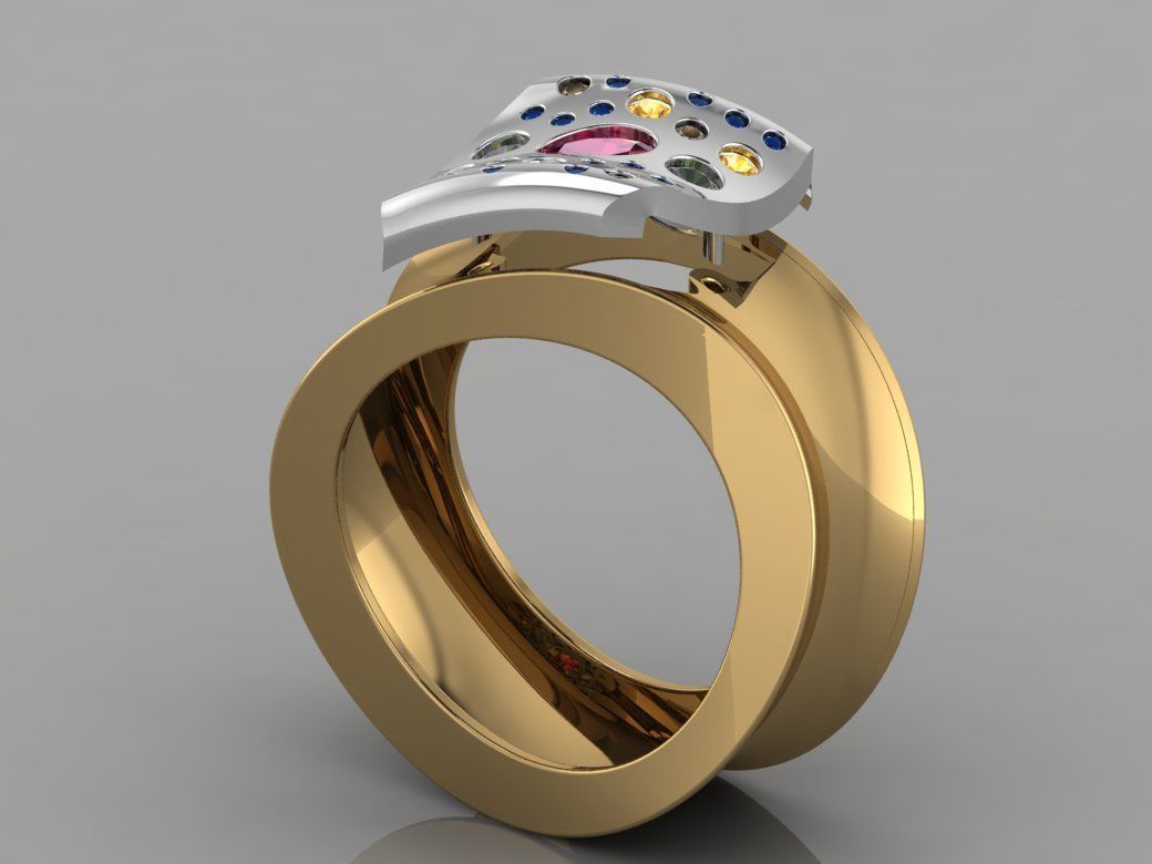 GC GOLD TW0084- Diamond ring 3D print model_3