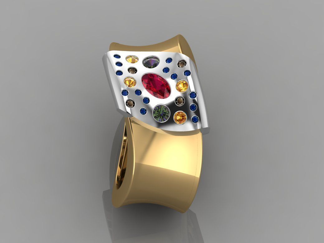 GC GOLD TW0084- Diamond ring 3D print model_2