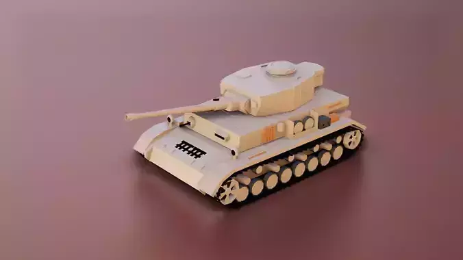 Low Poly Panzer IV Tank Low-poly 3D model