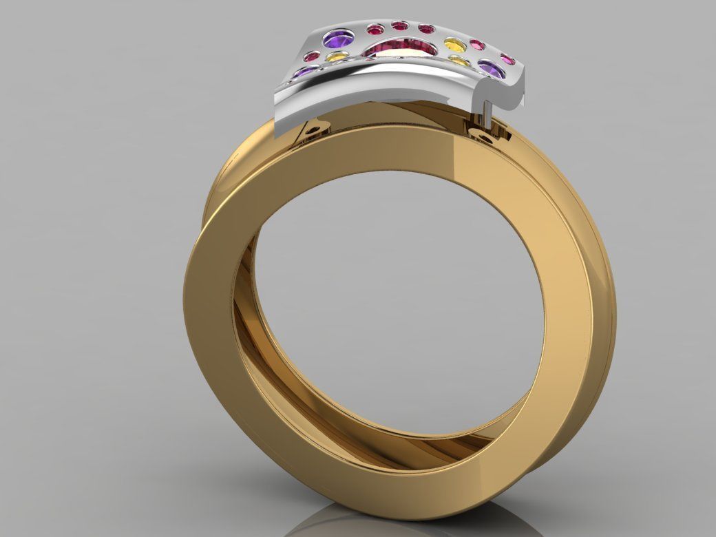 GC GOLD TW0085- Diamond ring  3D print model_4