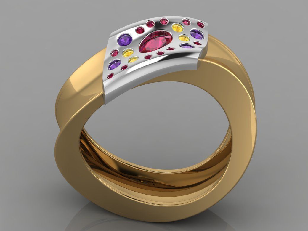 GC GOLD TW0085- Diamond ring  3D print model_2