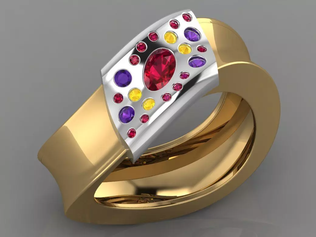 GC GOLD TW0085- Diamond ring  3D print model_0