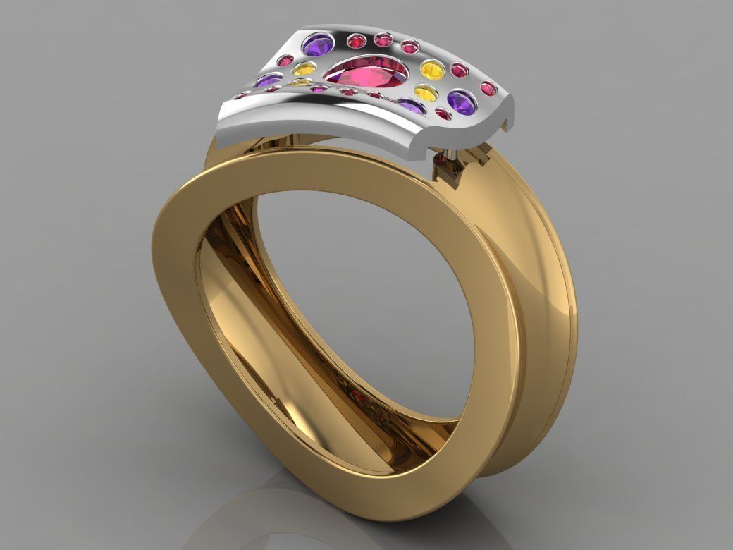 GC GOLD TW0085- Diamond ring  3D print model_3