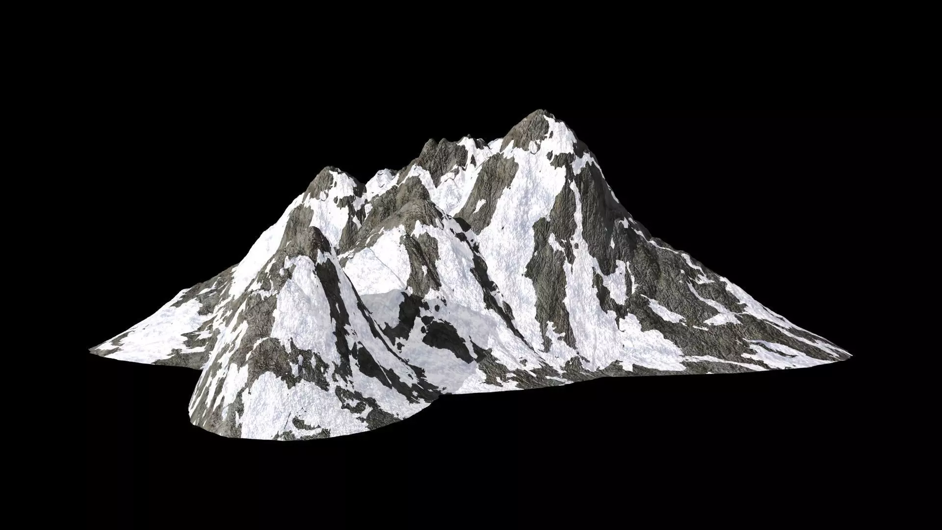 Mountain covered in snow 3D model_0