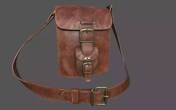 Leather Bag Low-poly 3D model