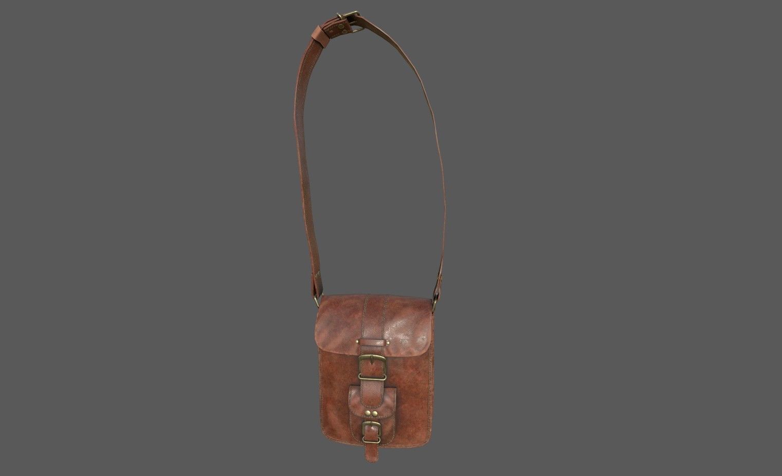 Leather Bag Low-poly 3D model_5