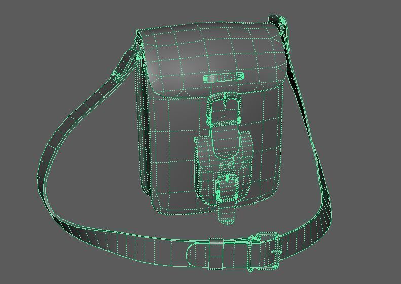 Leather Bag Low-poly 3D model_4